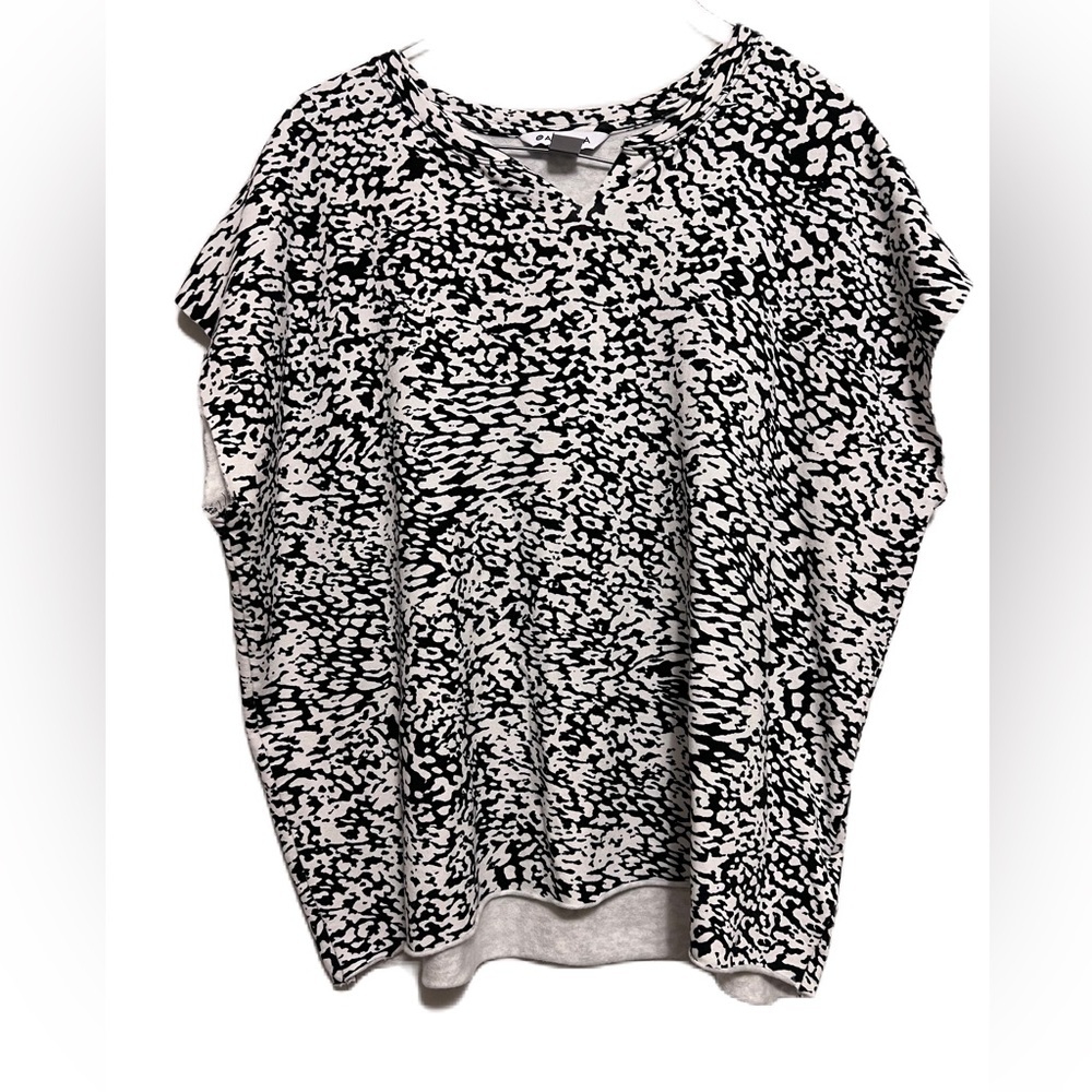 ATHLETA casual Sleeveless Blouse, Black/Beige, Size Medium